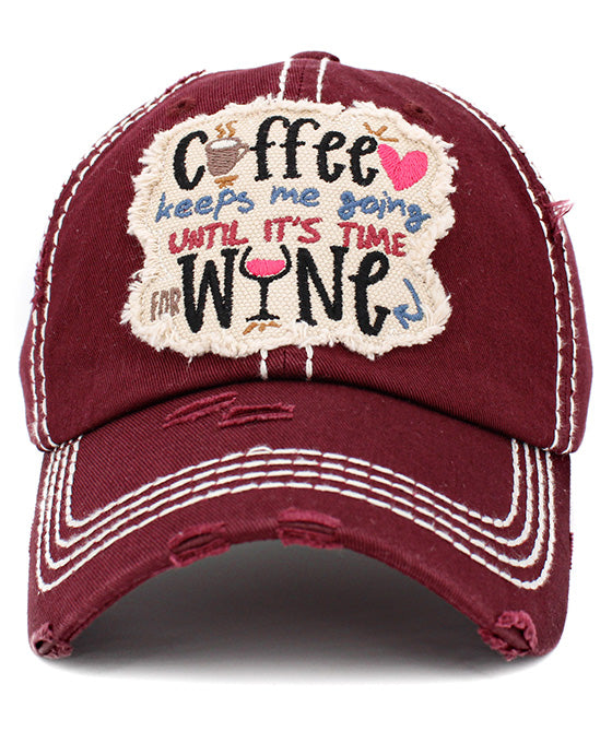 Coffee Keeps Me Going Vintage Ball Cap