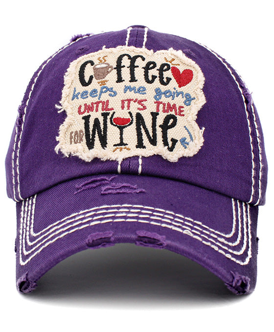 Coffee Keeps Me Going Vintage Ball Cap
