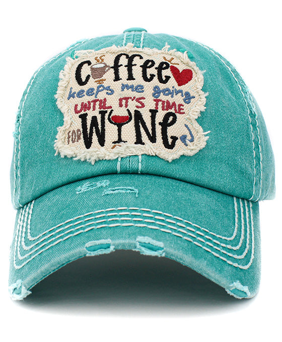 Coffee Keeps Me Going Vintage Ball Cap