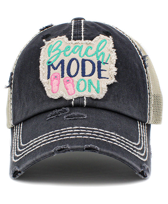 Beach Mode On Mesh Back Vintage Ball Cap