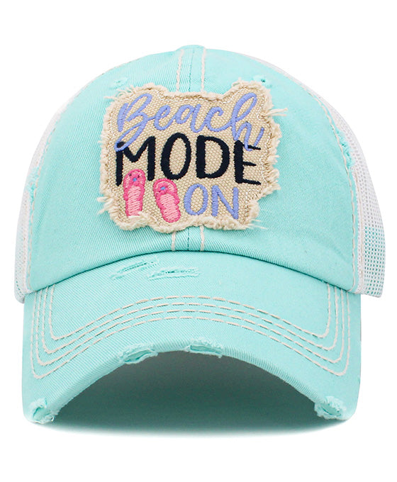 Beach Mode On Mesh Back Vintage Ball Cap