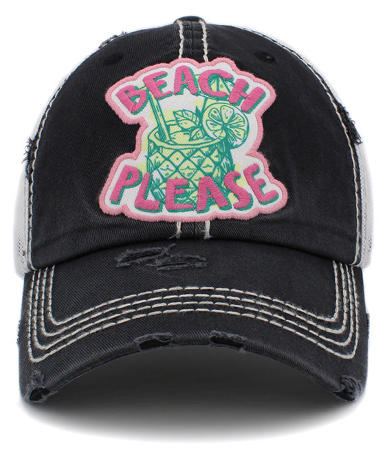 Beach Please Mesh Back Vintage Ball Cap