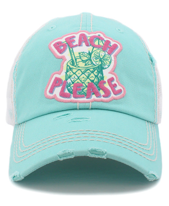 Beach Please Mesh Back Vintage Ball Cap