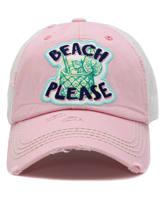 Beach Please Mesh Back Vintage Ball Cap