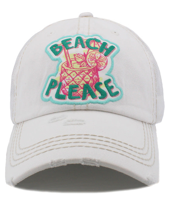 Beach Please Mesh Back Vintage Ball Cap