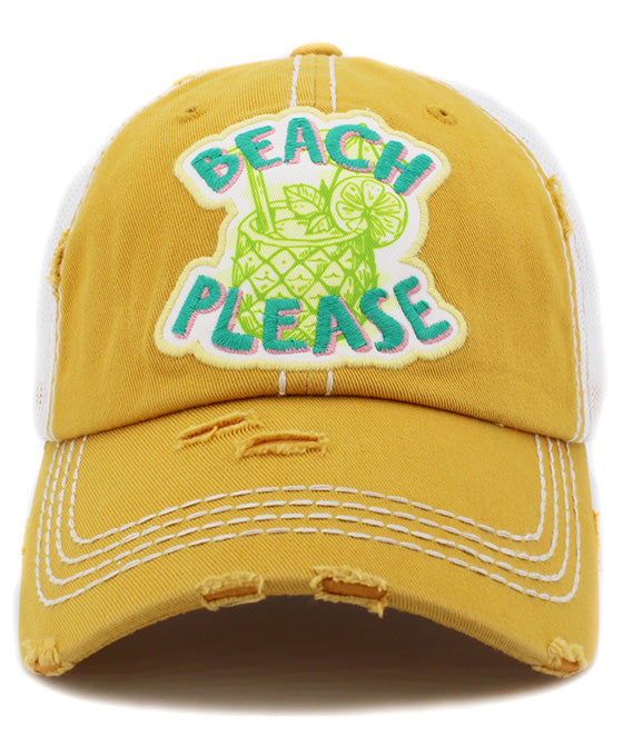 Beach Please Mesh Back Vintage Ball Cap