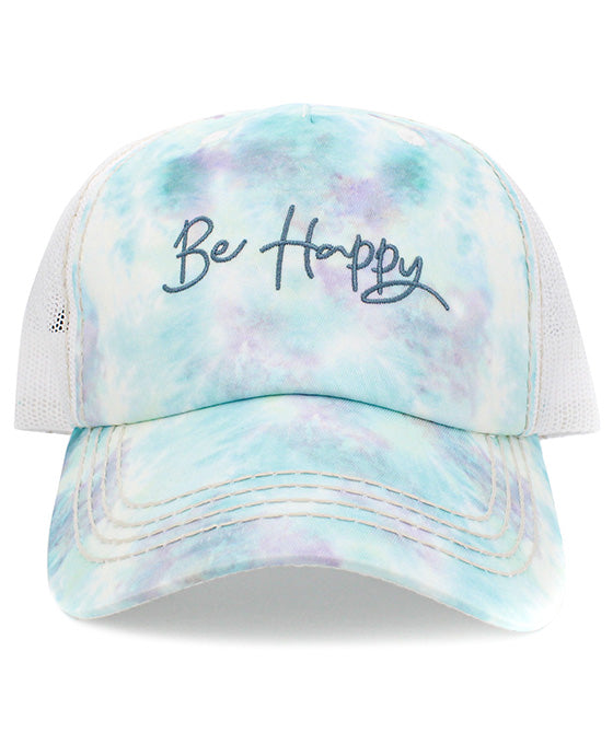 Be Happy Mesh Back Vintage Ball Cap
