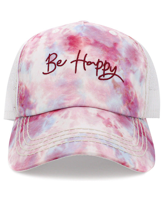 Be Happy Mesh Back Vintage Ball Cap