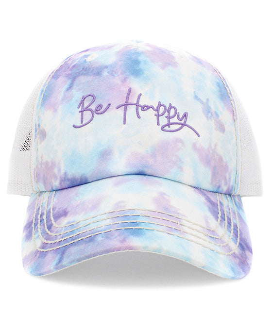 Be Happy Mesh Back Vintage Ball Cap