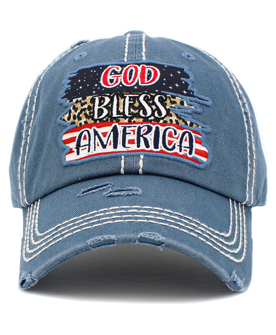 God Bless America Vintage Ball Cap