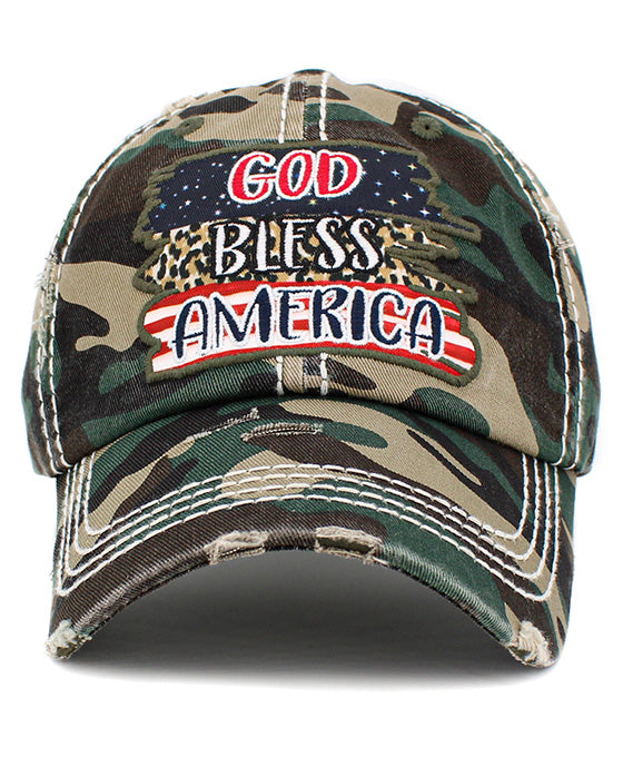 God Bless America Vintage Ball Cap