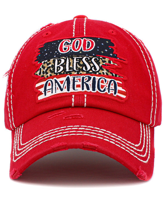 God Bless America Vintage Ball Cap