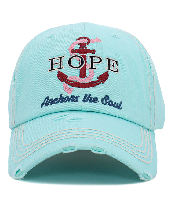 Hope Anchors The Soul Washed Vintage Ball Cap