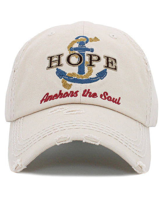 Hope Anchors The Soul Washed Vintage Ball Cap