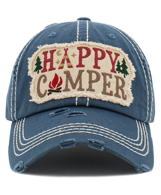 Happy Camper Washed Vintage Ball Cap
