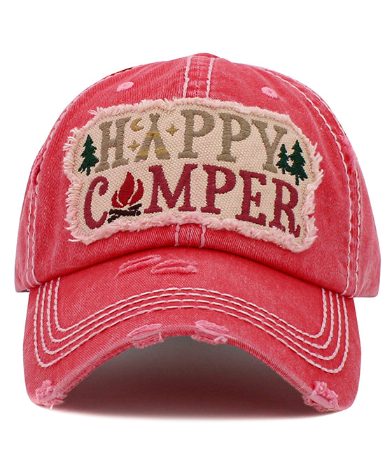 Happy Camper Washed Vintage Ball Cap