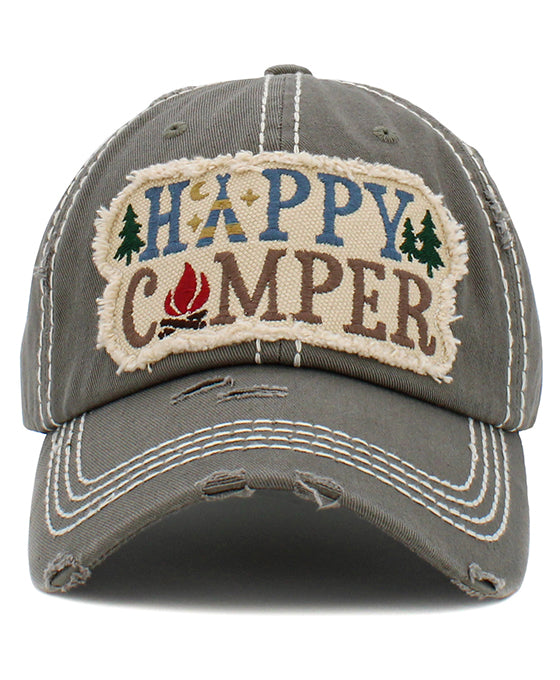 Happy Camper Washed Vintage Ball Cap