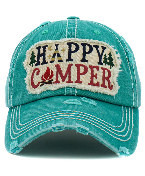 Happy Camper Washed Vintage Ball Cap