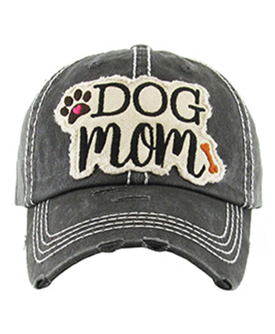 DOG MOM Washed Vintage Ball Cap