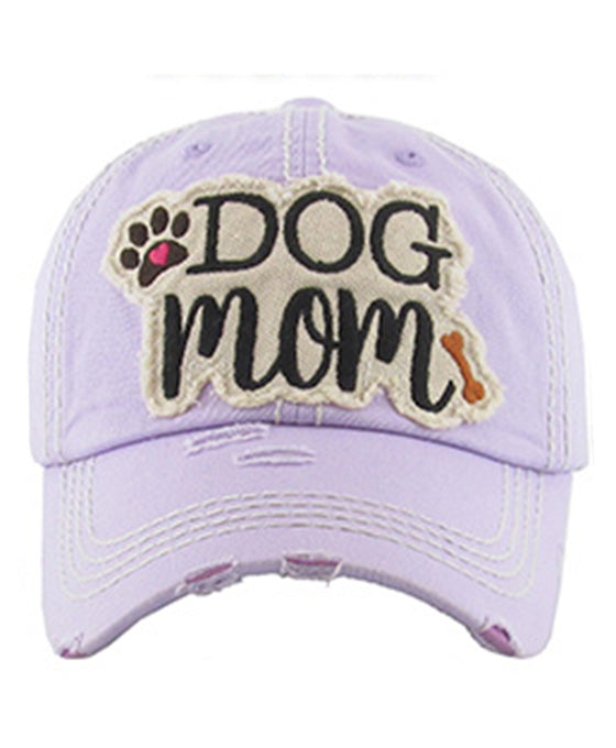 DOG MOM Washed Vintage Ball Cap