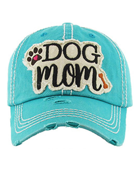 DOG MOM Washed Vintage Ball Cap