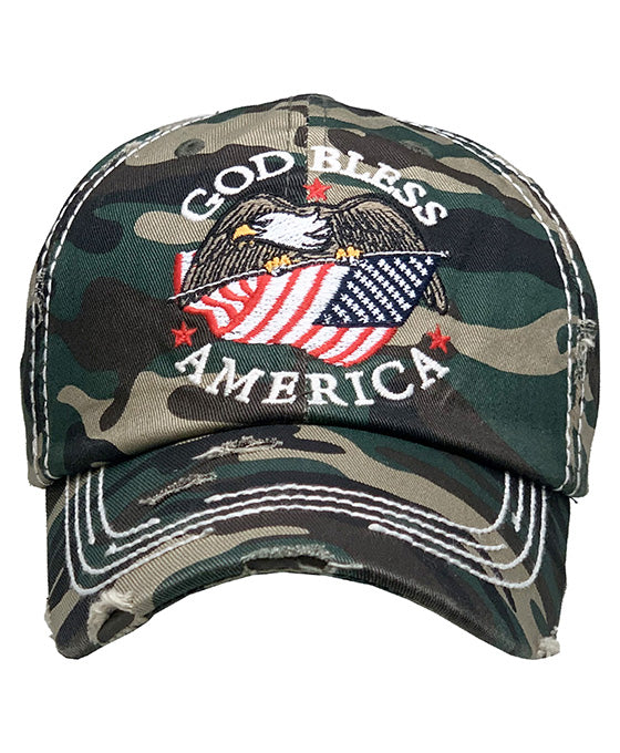 GOD BLESS AMERICA Vintage Ball Cap