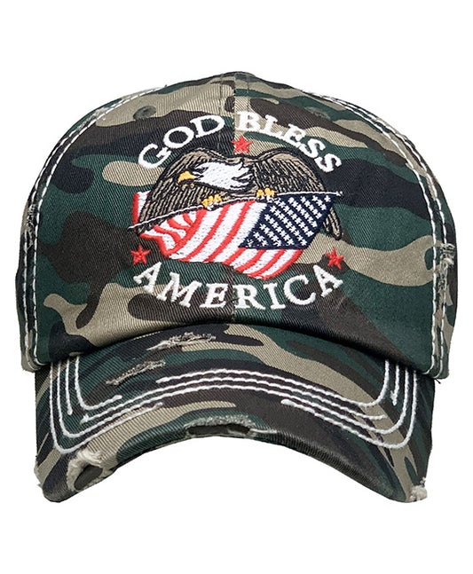 GOD BLESS AMERICA Vintage Ball Cap