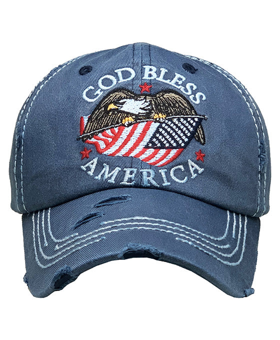GOD BLESS AMERICA Vintage Ball Cap