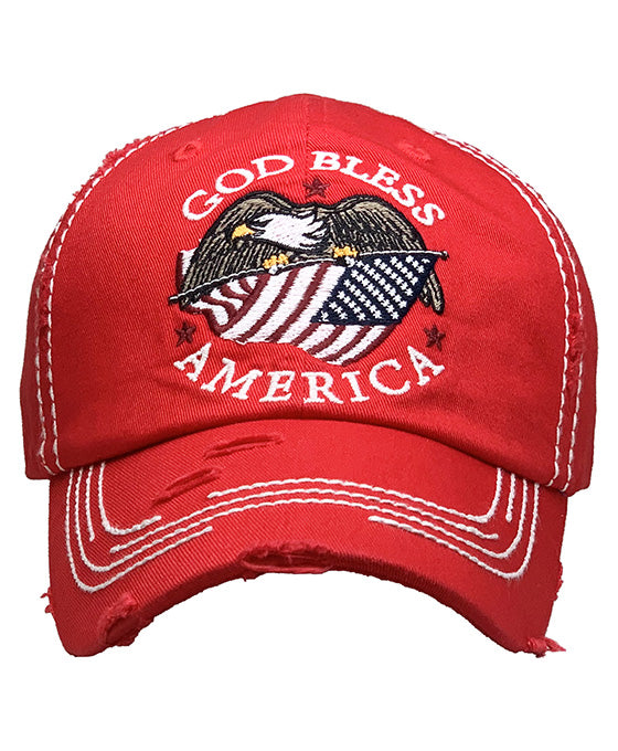 GOD BLESS AMERICA Vintage Ball Cap