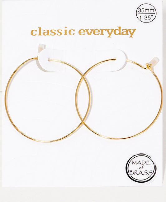 1.35 Inches Wire Hoop Earring