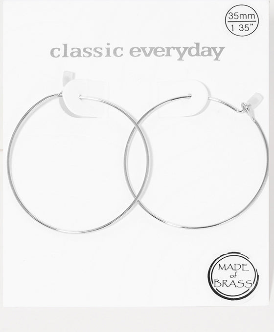 1.35 Inches Wire Hoop Earring