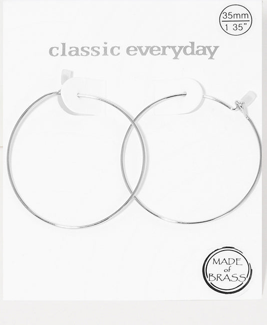 1.35 Inches Wire Hoop Earring