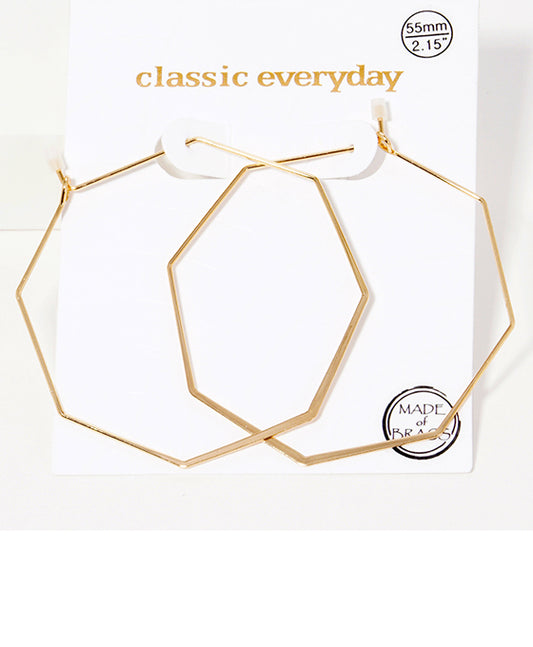 55mm Hexagon Hoop Earring