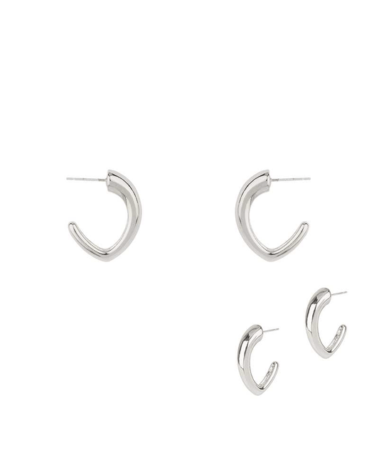 Metal Sterling Silver Hoop Earring