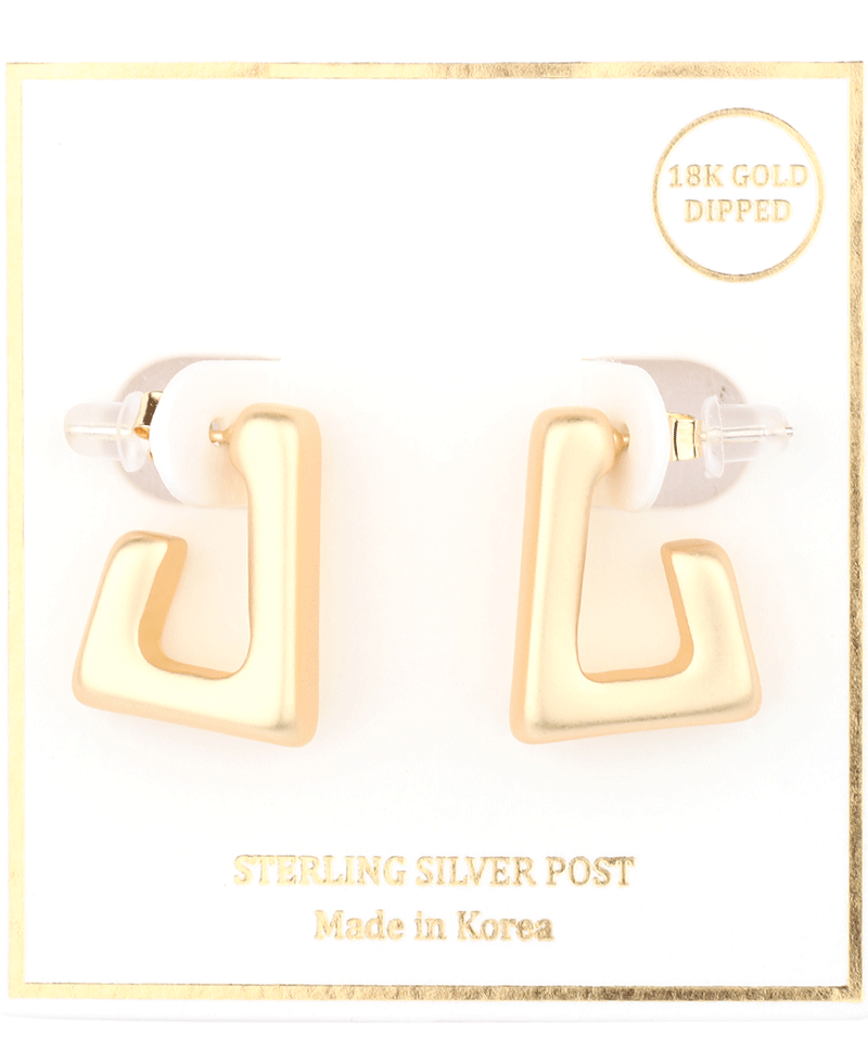 Metal Steering Silver Square Hoop Earring