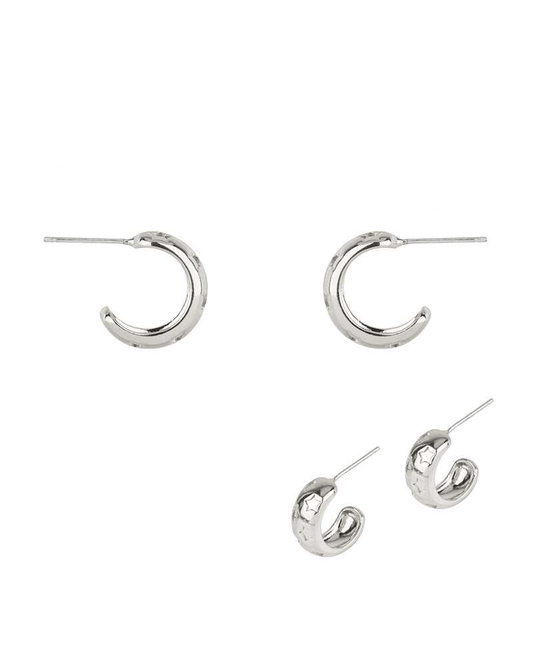 Metal Steering Silver 15mm Hoop Earring