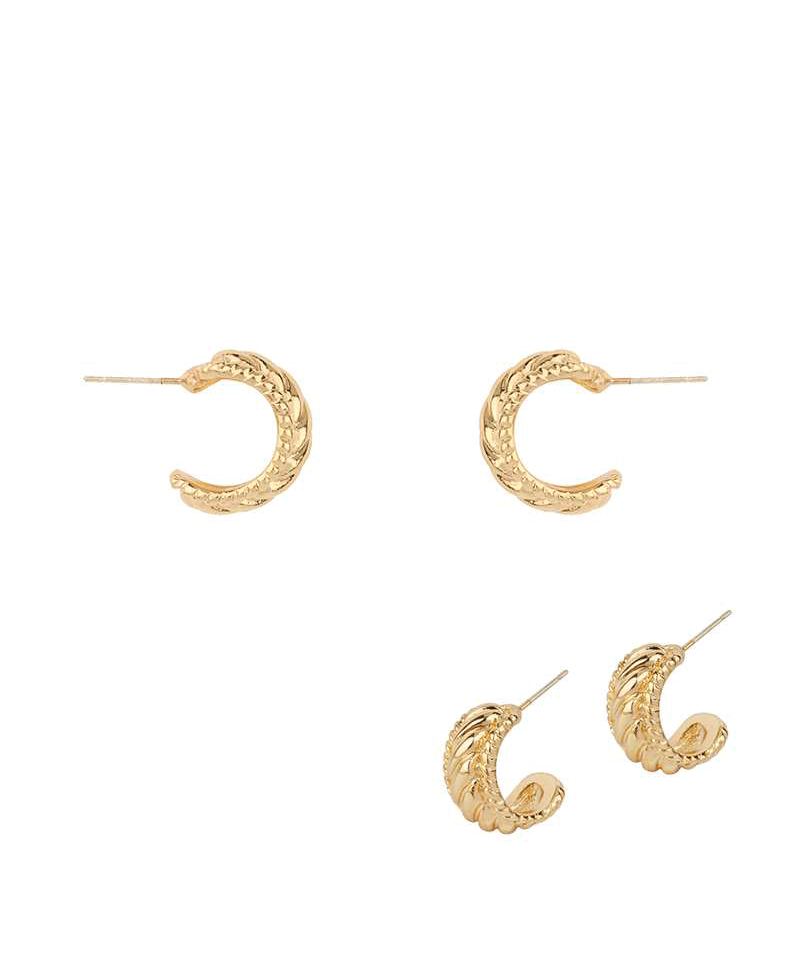 Metal Sterling Silver Texture 17mm Hoop Earring