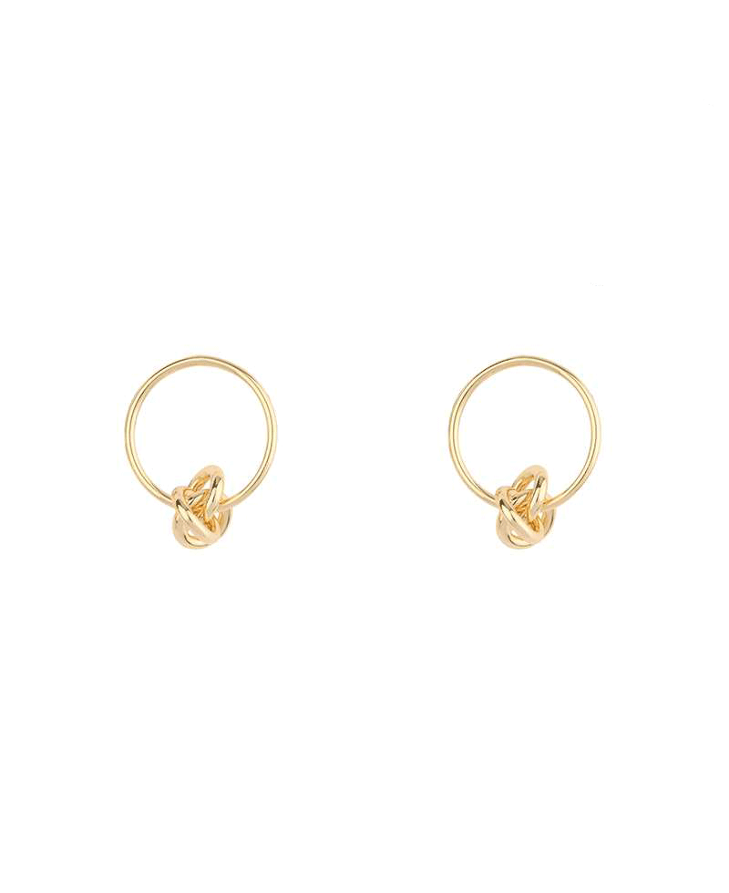 Metal Sterling Silver Knots Post Earring