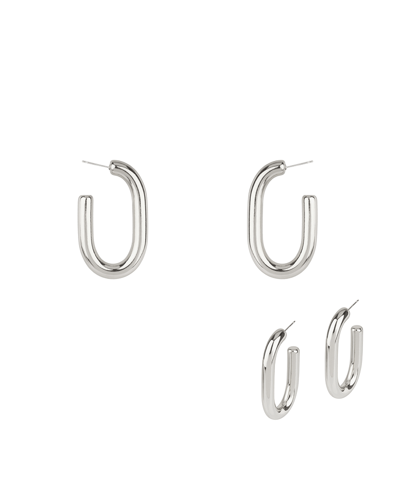 Metal Sterling Silver Hoop Earring