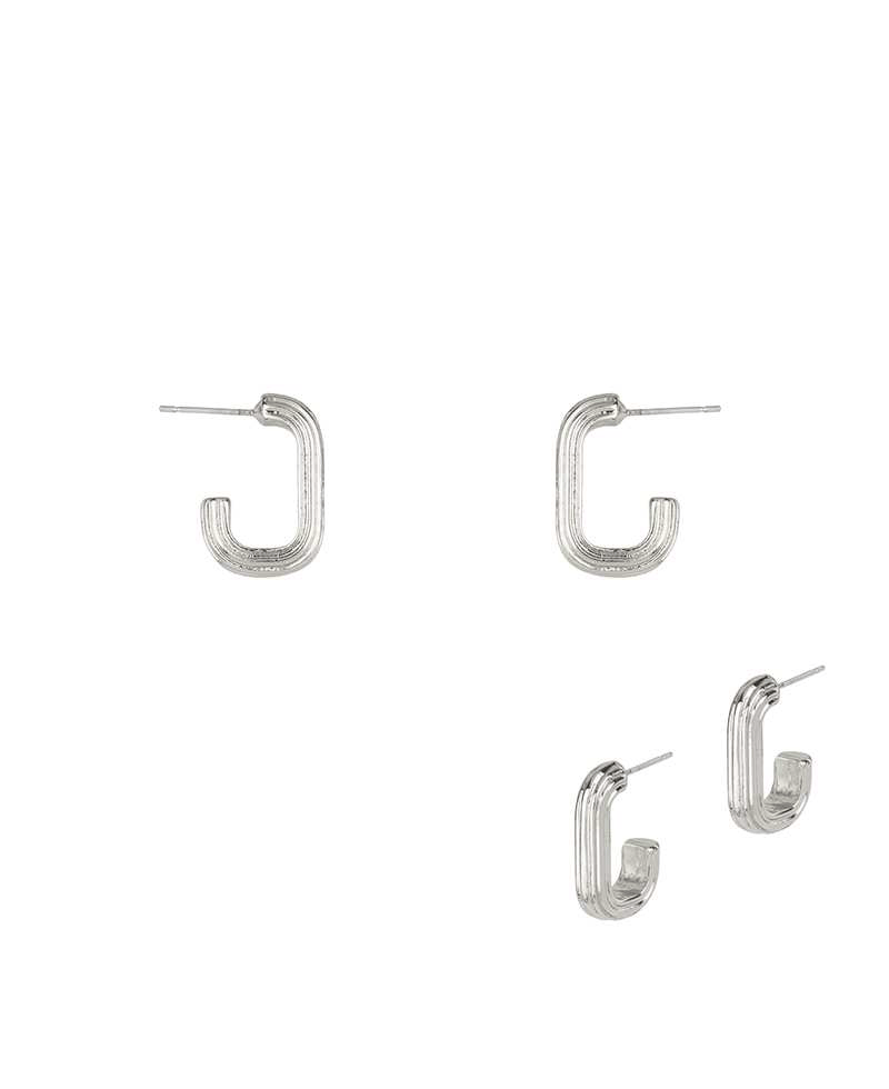 Sterling Silver Texture Hoop Earring