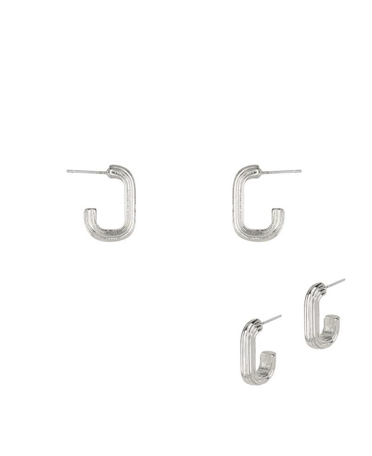 Sterling Silver Texture Hoop Earring