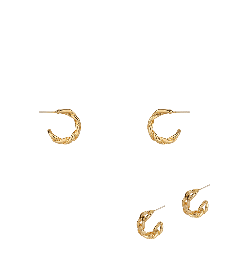 Metal Sterling Silver Link 20mm Hoop Earring