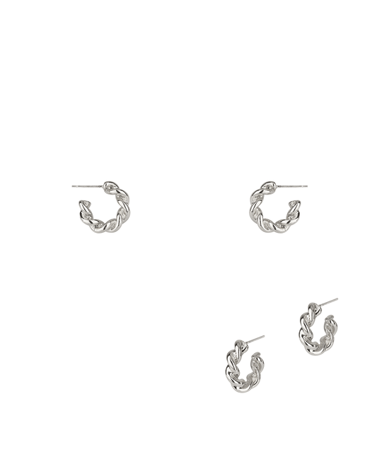 Metal Sterling Silver 17mm Hoop Earring