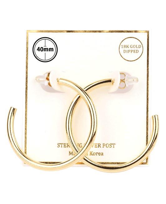 Metal Sterling Silver 40mm Hoop Earring