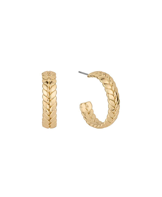 25mm Herringbone Hoop Earring