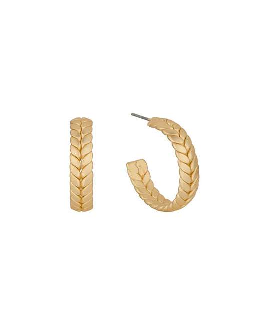 25mm Herringbone Hoop Earring