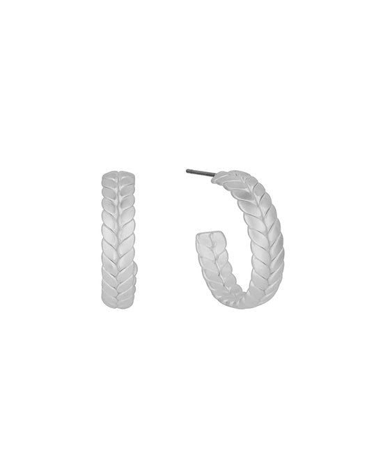 25mm Herringbone Hoop Earring