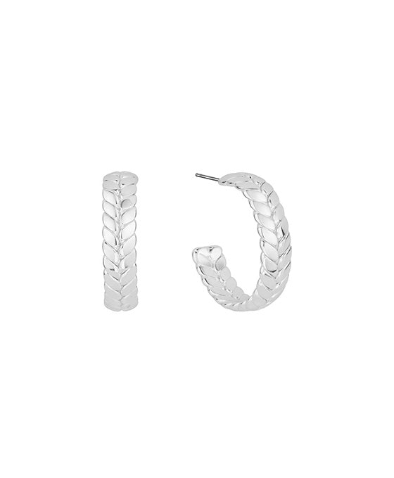 25mm Herringbone Hoop Earring