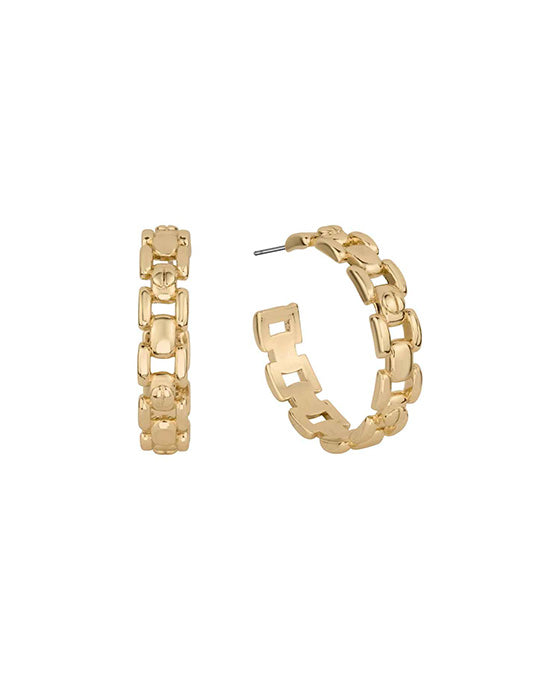 25mm Metal Chain Hoop Earring