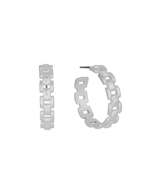 25mm Metal Chain Hoop Earring